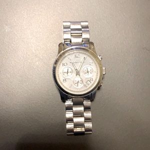 Michael Kors oversized silver tone watch